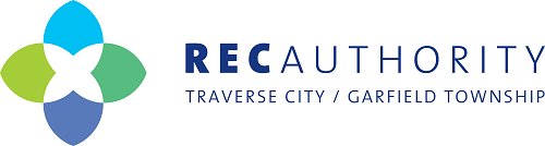 recauthority logo RecAuthority logo with blue and green flower, Traverse City.