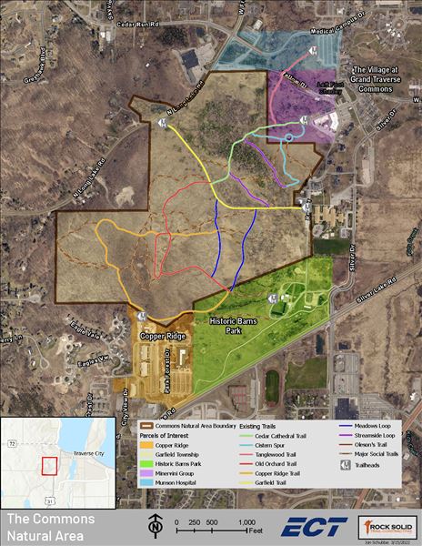 commons natural area design plan Map showing various trails and parks at The Commons.