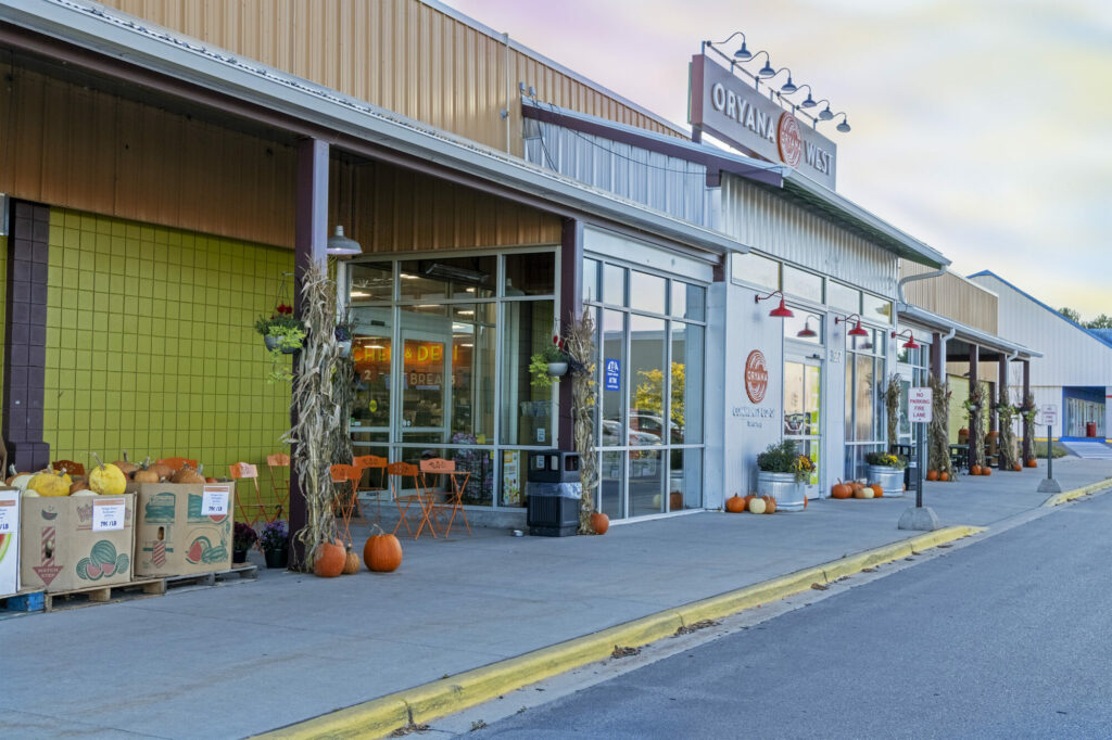 10 08 oryana west 8 edit copy Organic market entrance with pumpkins